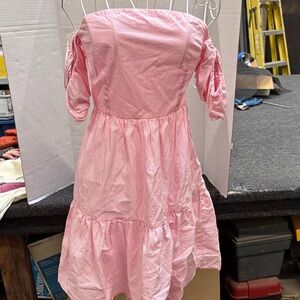 Baby Angel Pink Striped Off-Shoulder Dress